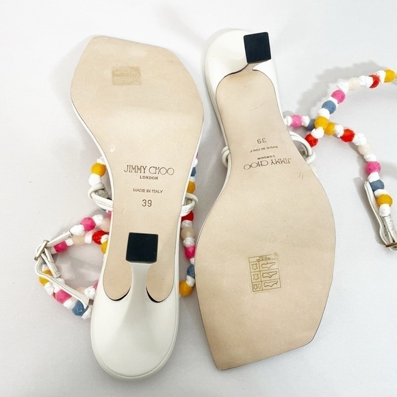 Jimmy Choo Amiral Beaded Raffia Heels - Picture 13 of 13